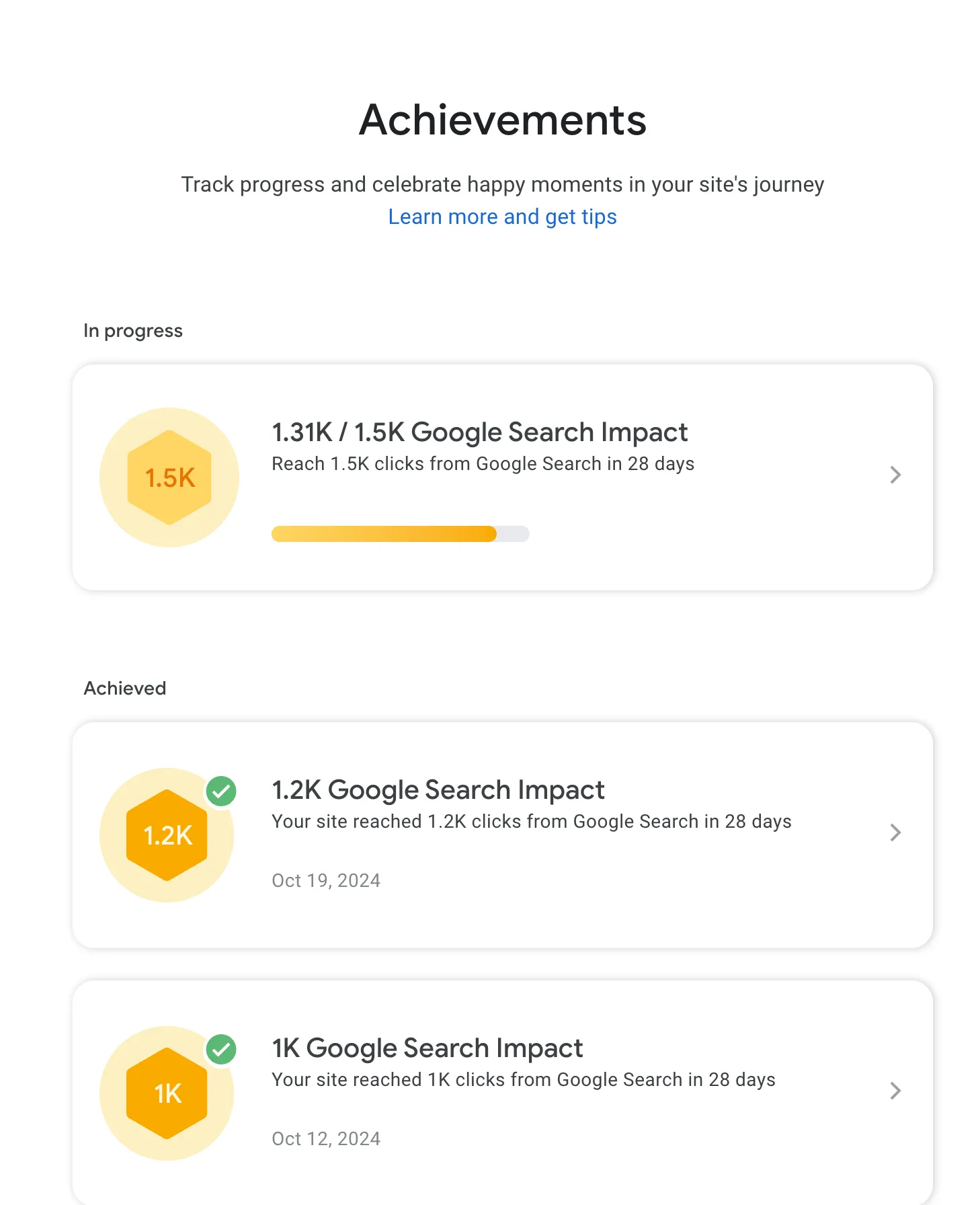 Achivements