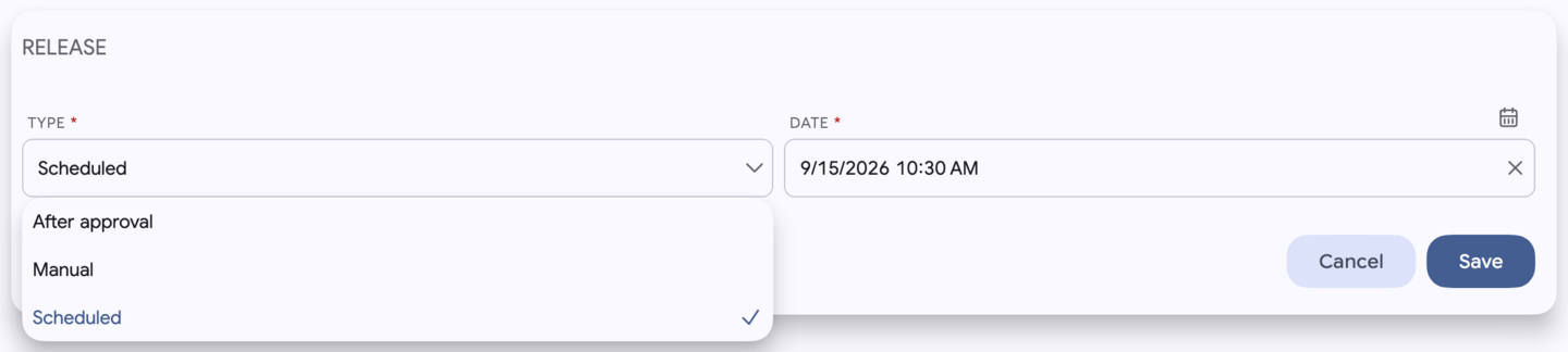 Selecting a Release Type