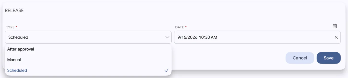 Selecting a Release Type