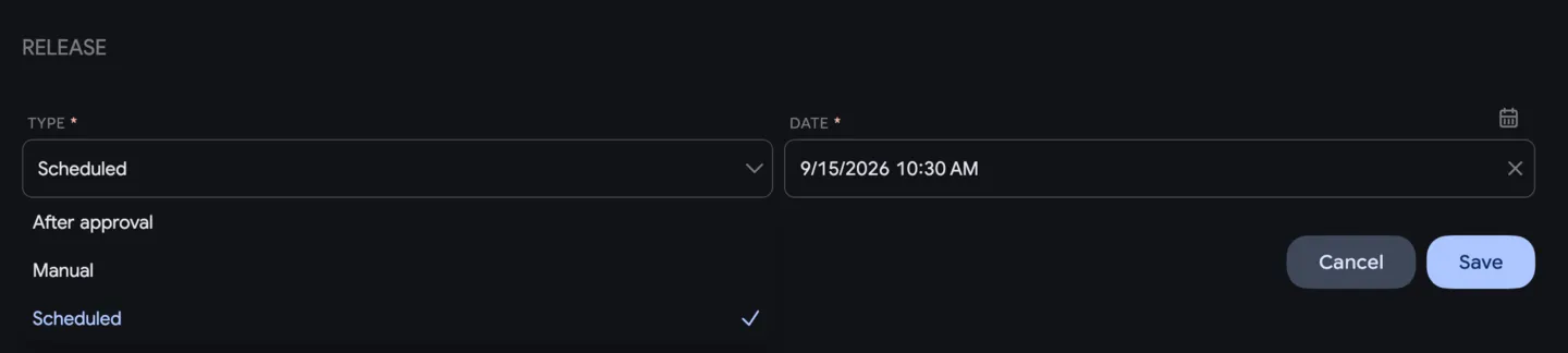 Selecting a Release Type