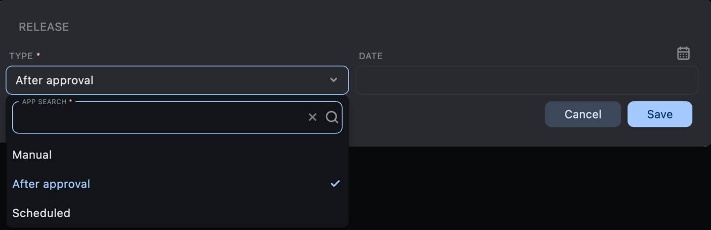 Selecting a Release Type