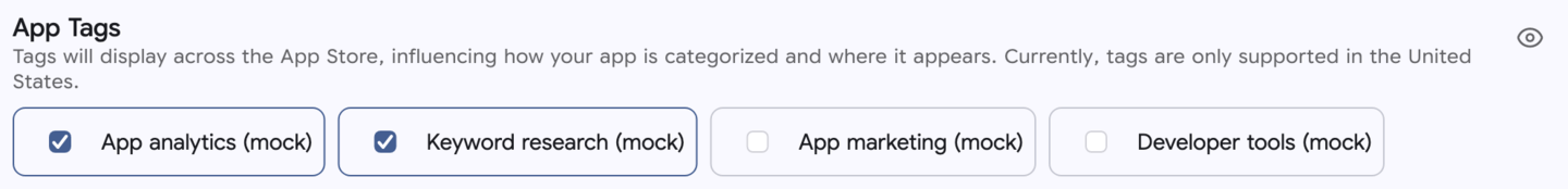 Selecting a App Tags