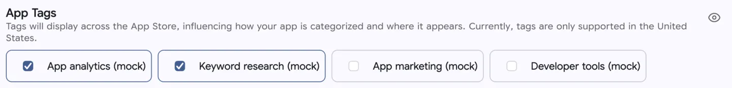 Selecting a App Tags