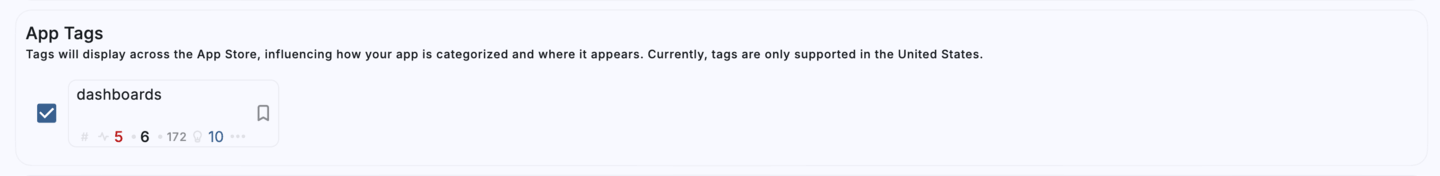 Selecting a App Tags