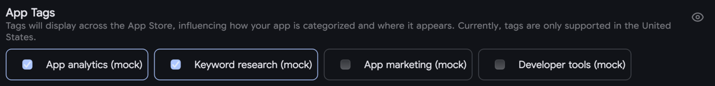 Selecting a App Tags