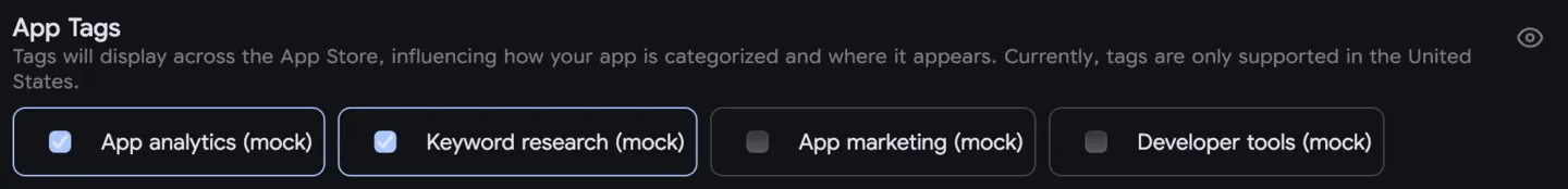 Selecting a App Tags