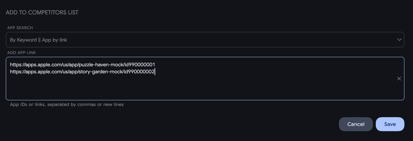 Competitors: Add Application