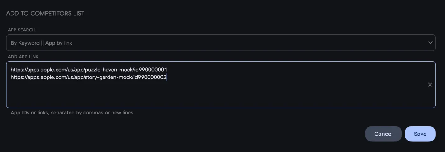 Competitors: Add Application