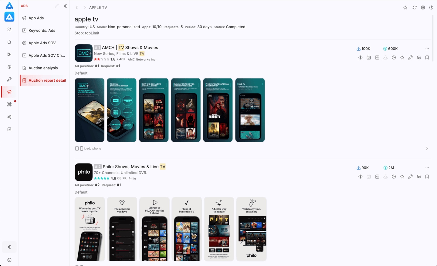 Apple Search Ads Auction Insights