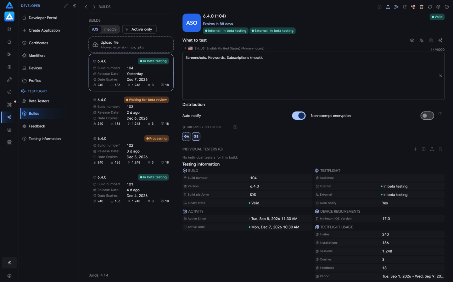 Beta builds