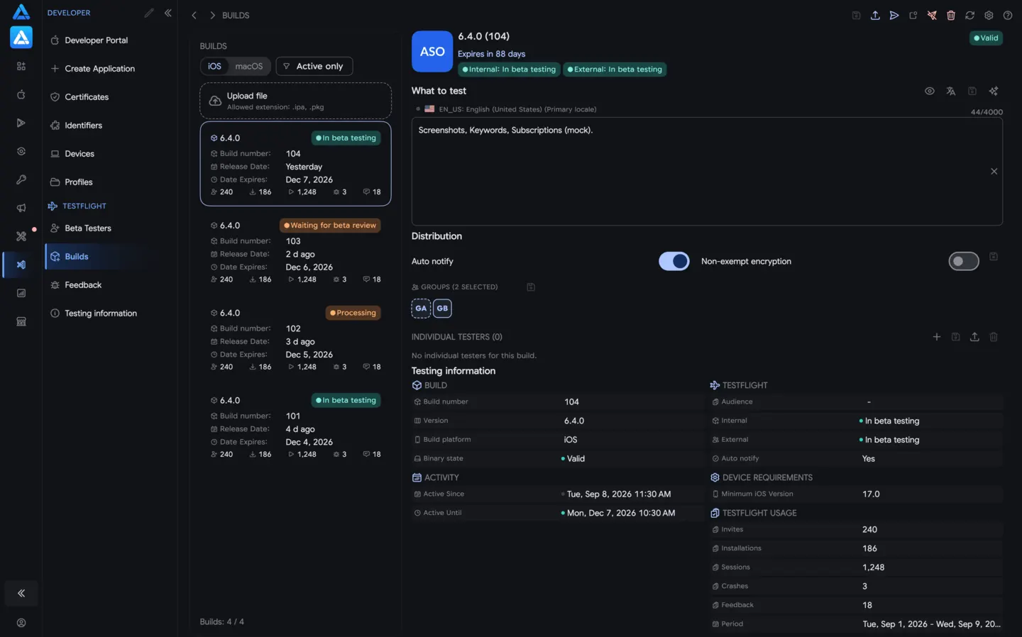 Beta builds