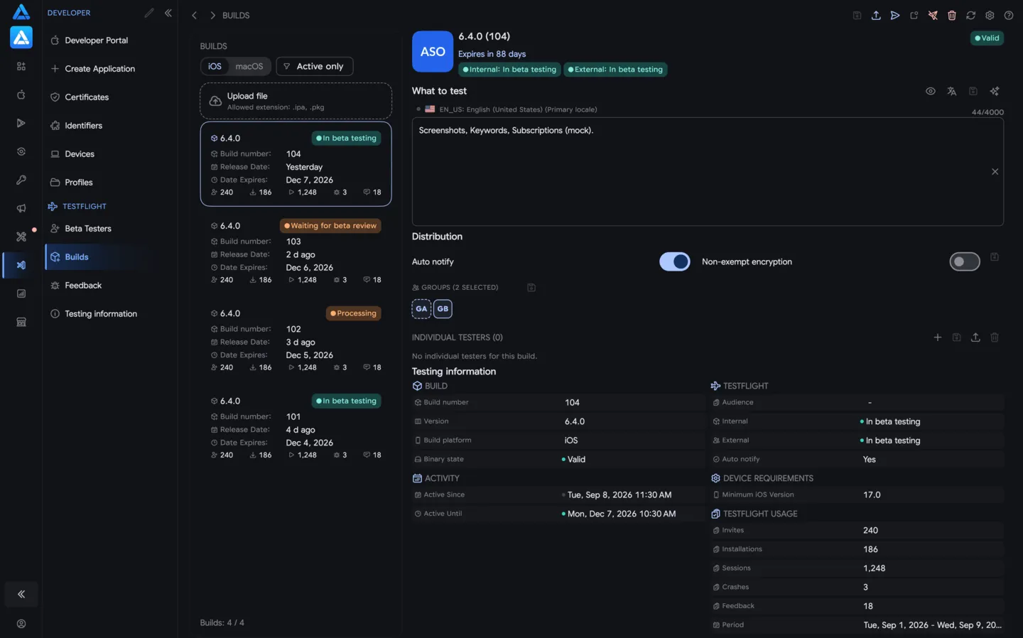 Beta builds
