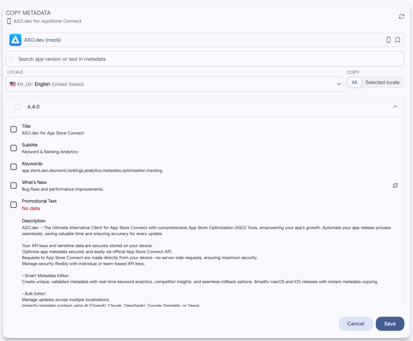Importing Metadata from Another Version