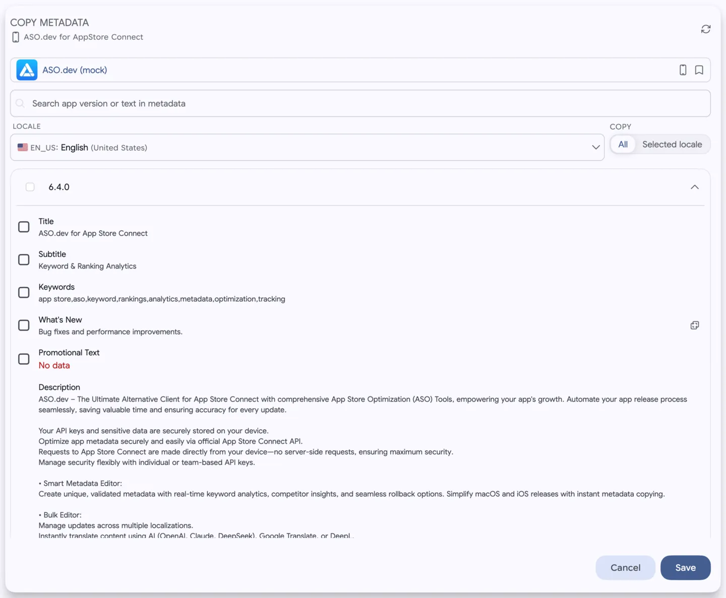 Importing Metadata from Another Version