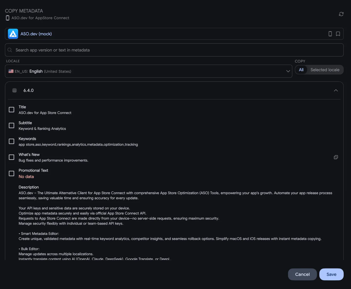 Importing Metadata from Another Version