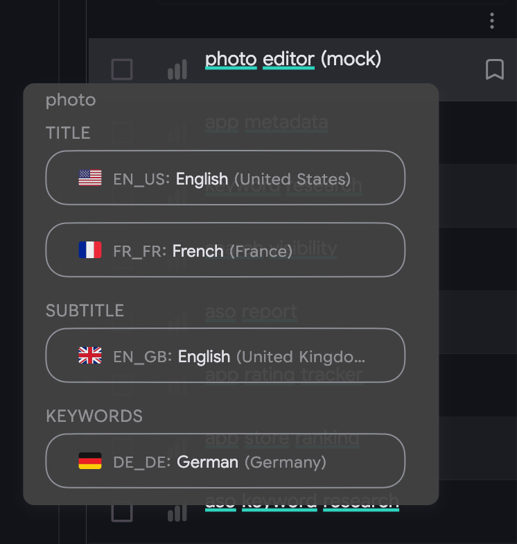 Keywords: color based highlights