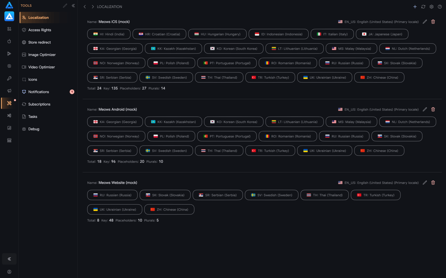 Localization: Project