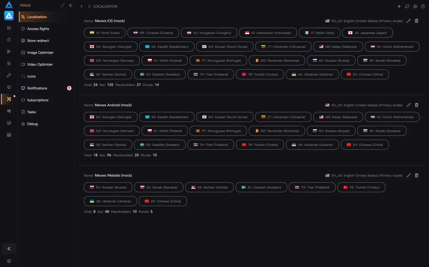 Localization: Project