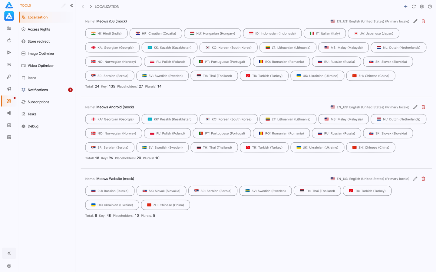 Localization: Project