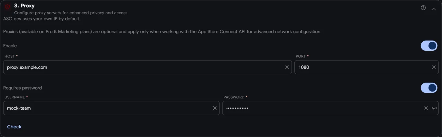 Proxy Settings