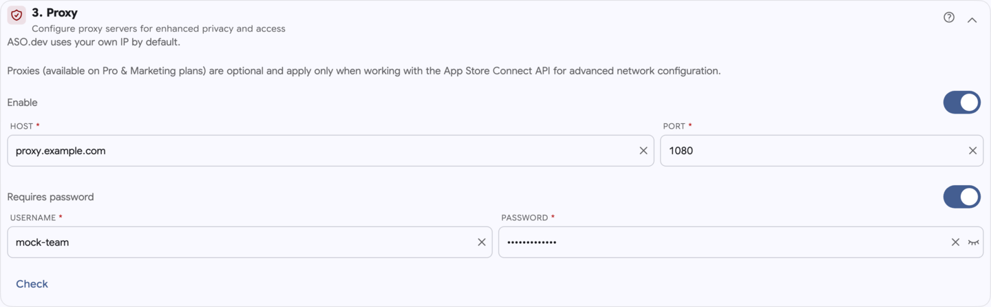 Proxy Settings