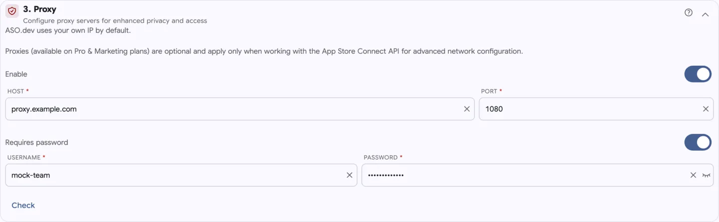 Proxy Settings