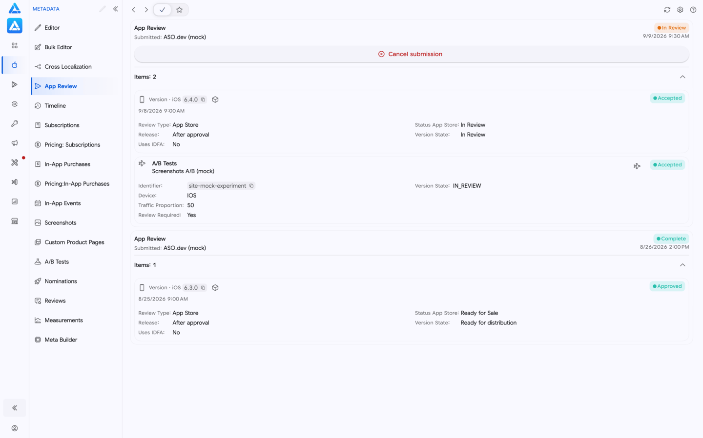 App Store Review Submissions