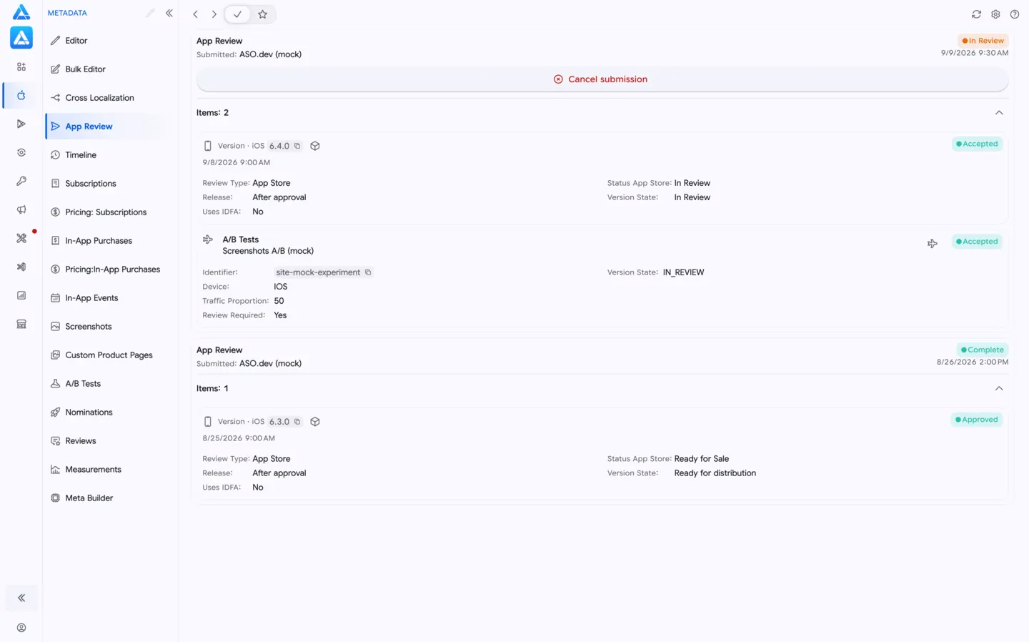 App Store Review Submissions