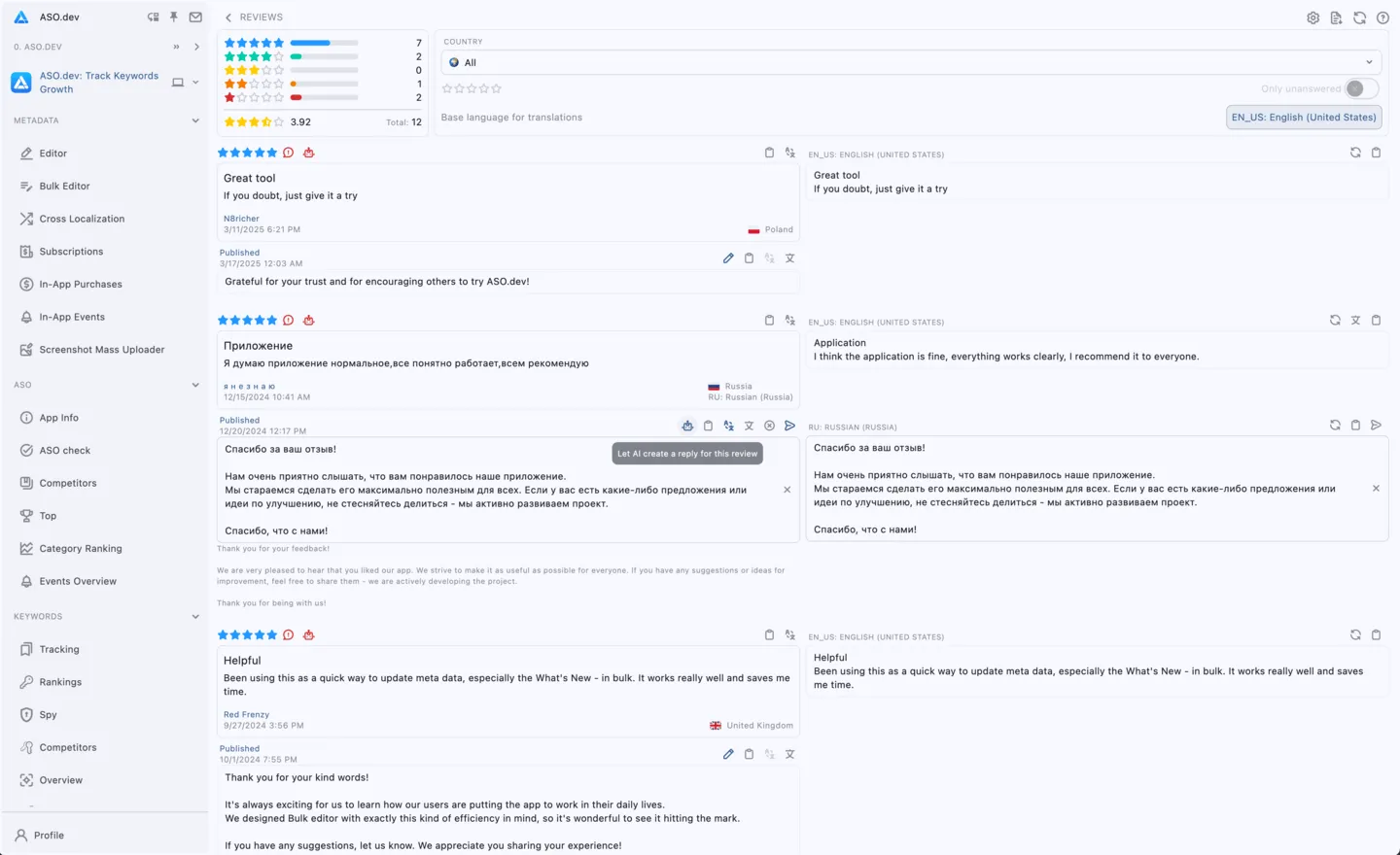 Responding to Reviews