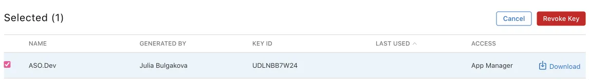Revoke API key