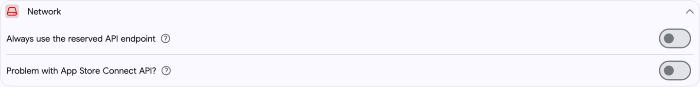 Settings: App Store Connect