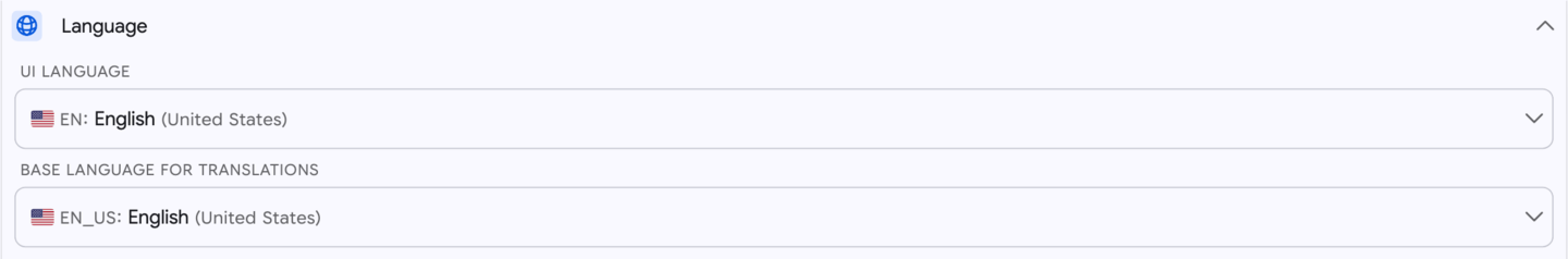 Settings: Language
