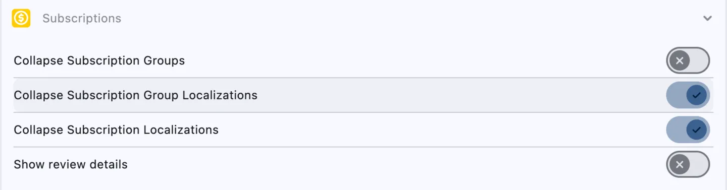 Settings: Subscription