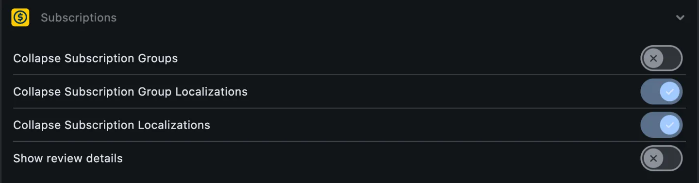 Settings: Subscription