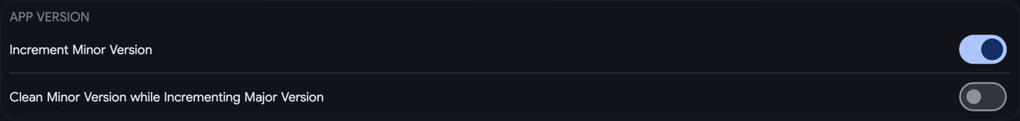 Versioning settings
