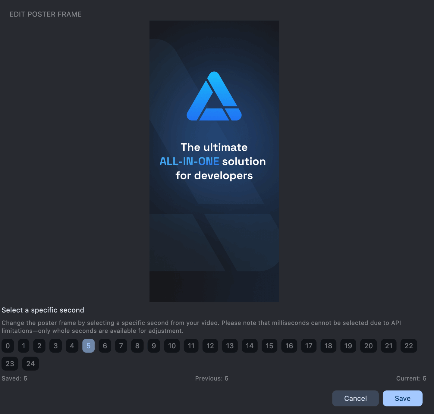 Choosing a video frame